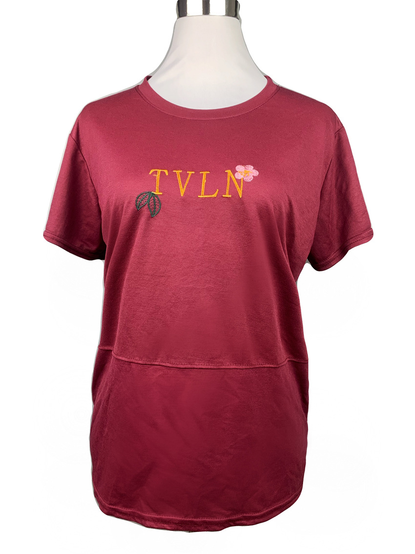 New summer printed short-sleeved cotton-padded T-shirt, plus-size women's wear, middle-aged mom's casual top, loose base layer Item Picture