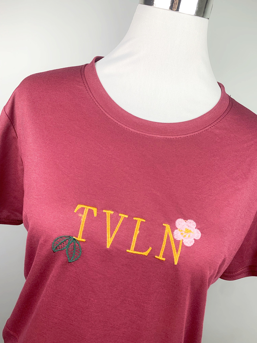 New summer printed short-sleeved cotton-padded T-shirt, plus-size women's wear, middle-aged mom's casual top, loose base layer Specification image