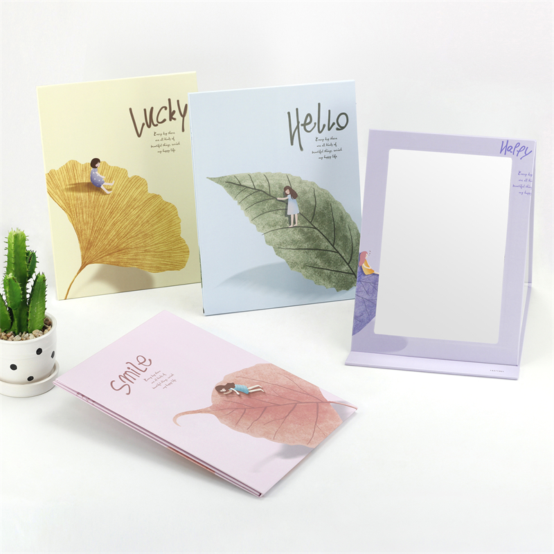 N3433 extra-large exquisite paper mirror cleaning travel portable makeup mirror supply from Yiwu 2-yuan store details Picture