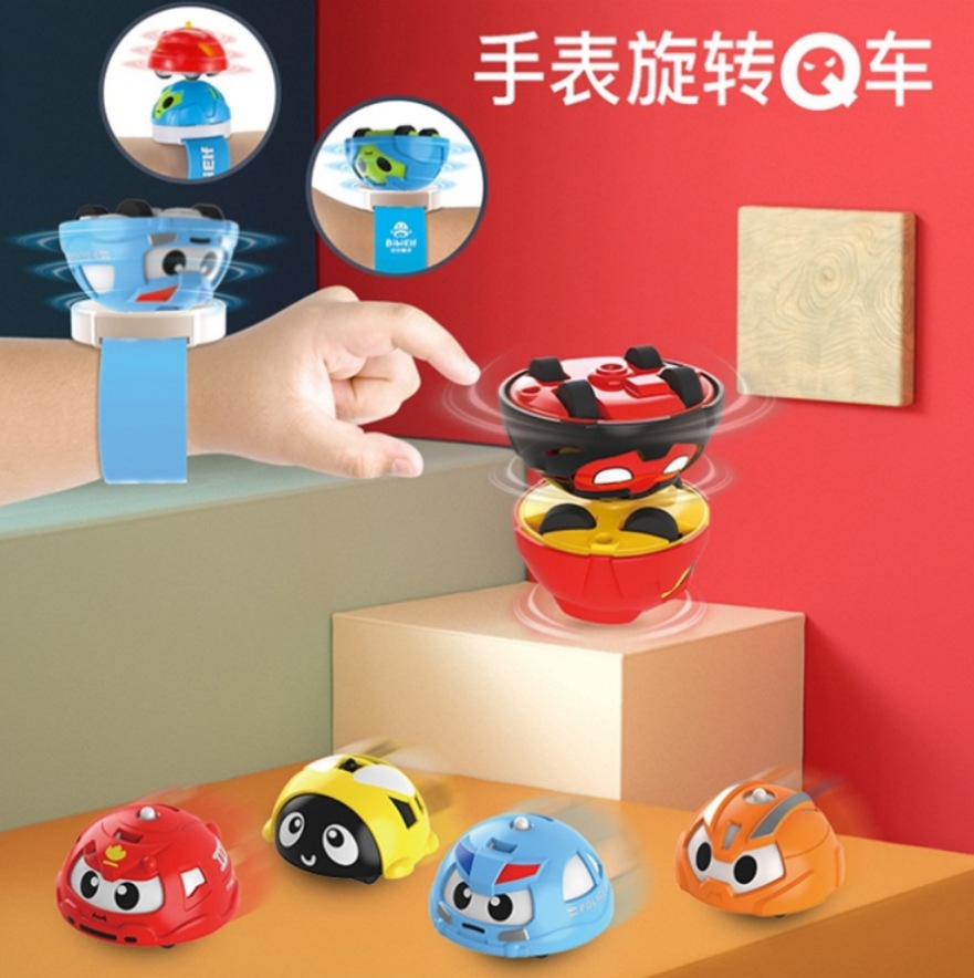 The new gyroscope watch is a children's fingertip educational toy that combines rotating stunts, Q cars, and inertia cars for transformation battles full figure