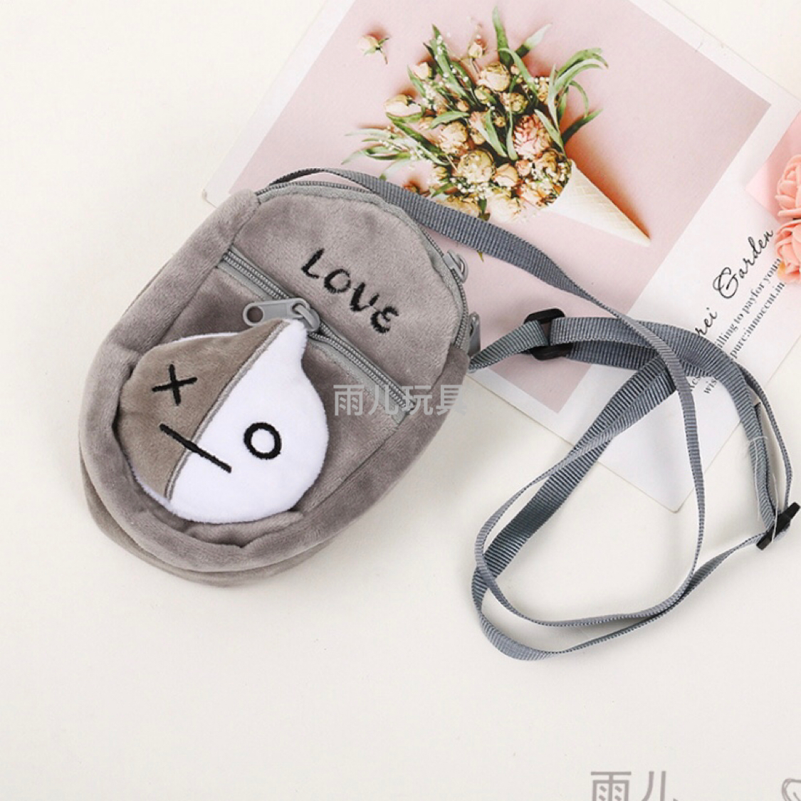 Plush toy crossbody bag, children's coin purse, backpack, single-shoulder bag, bts crossbody bag, three-pull bag, bts21 crossbody bag Item Picture