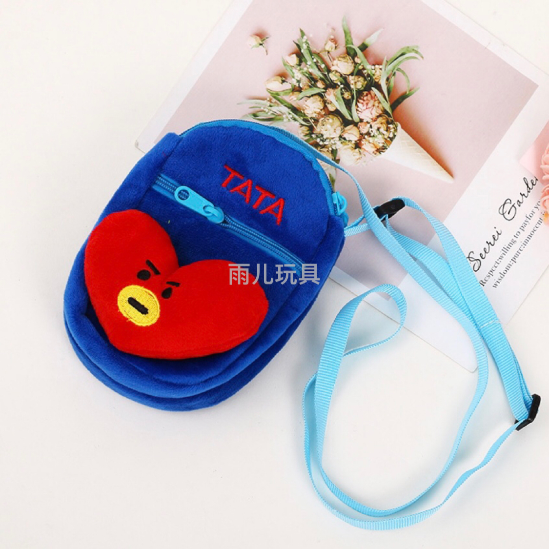 Plush toy crossbody bag, children's coin purse, backpack, single-shoulder bag, bts crossbody bag, three-pull bag, bts21 crossbody bag details Picture