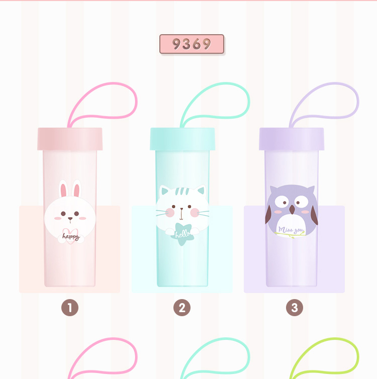 N3334 9370 Cartoon Color Rope Cup, Small portable travel Cup, Cup gift two-yuan store details Picture