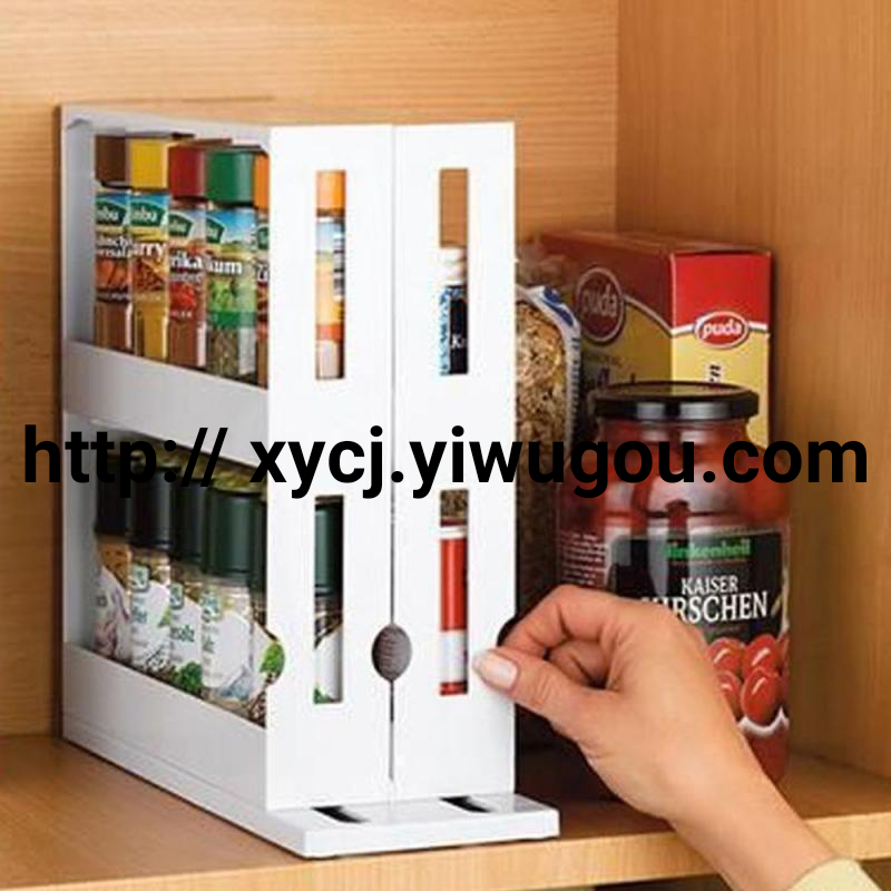 SWIVEL STORE kitchen storage rack food seasoning rotating storage box storage rack can be pulled out and rotated Specification image