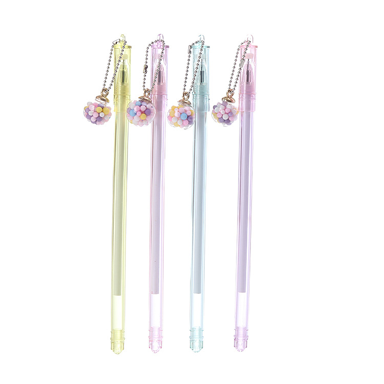 Student pendant pens, creative colored balls, wish bottles, pendants, new gel pens, and wholesale of water-based signature pens with a girly heart Item Picture