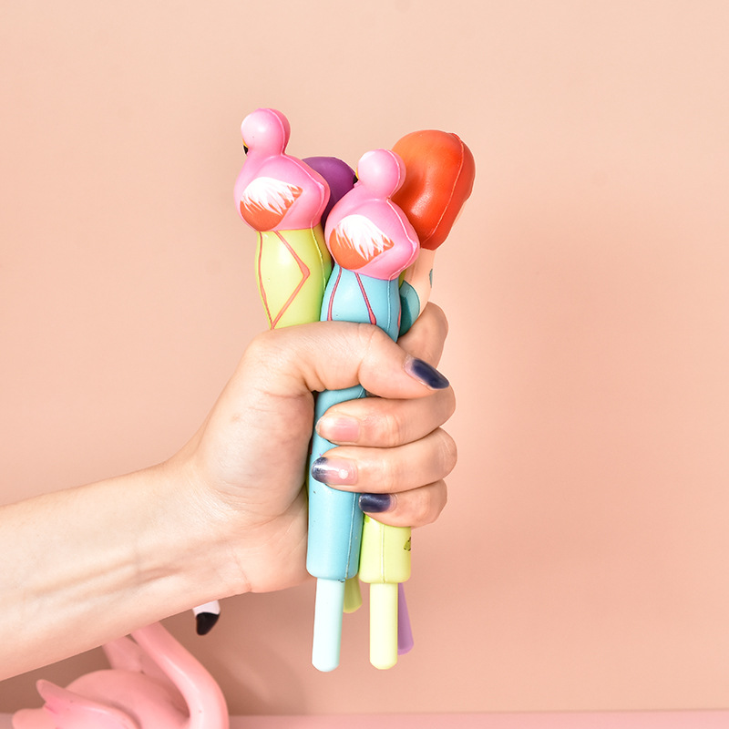 Venting pen, stress-relieving pen, soft student flamingo gel pen, cute mermaid and other creative stress-relieving stationery Specification drawing