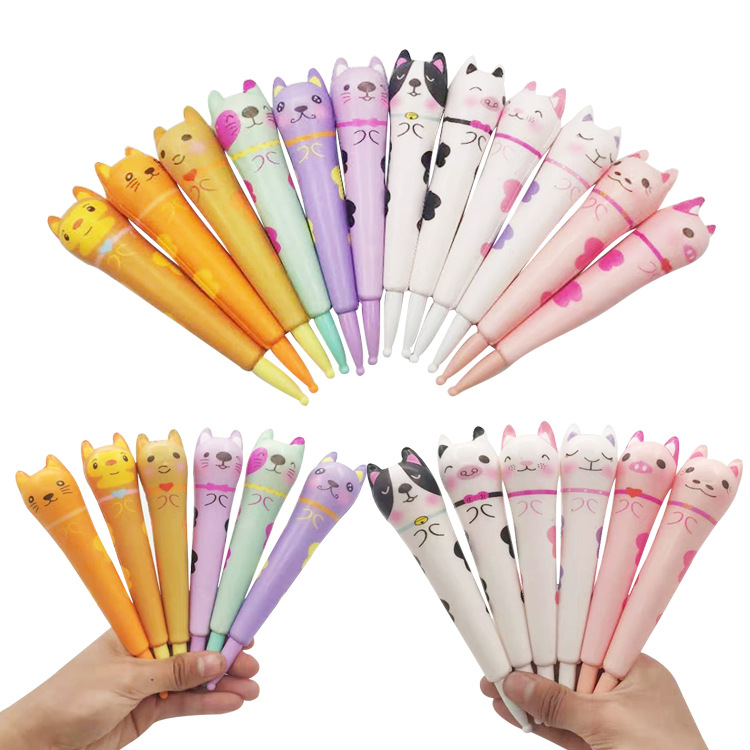 squishy factory direct sales of new products: Simulated color printing slow rebound pen case, pressure relief pen, pressure relief stationery full figure