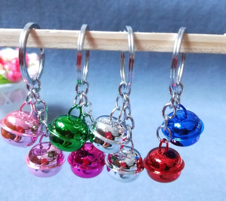 铃铛饰品挂件 钥匙链挂件 七彩铃铛钥匙扣钥圈 一元货源