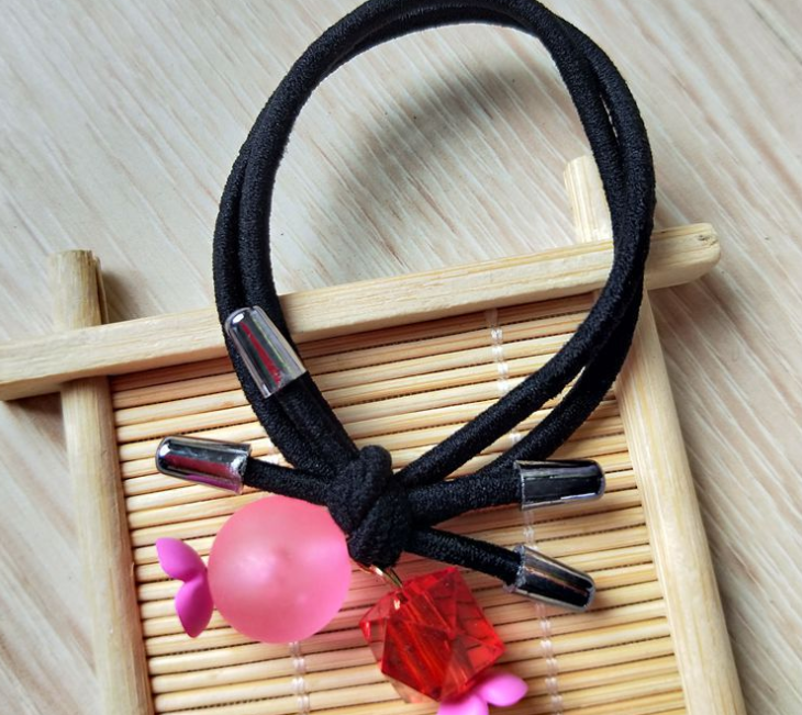 One-yuan rubber bands, hair ties, colorful beaded hair ties, popular hair accessories, street stalls, street accessories, one-yuan and two-yuan supplies Specification image