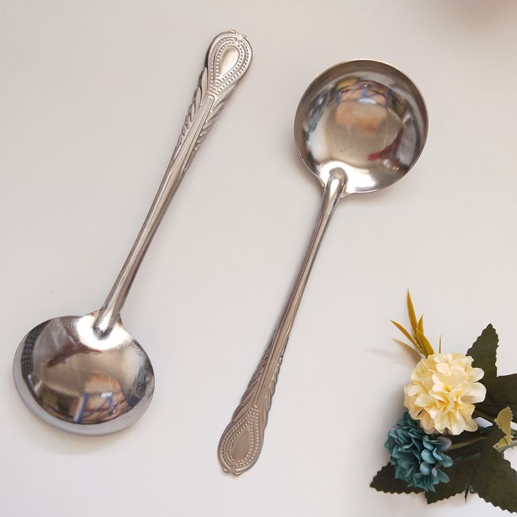 Cuchara de sopa de metal cuchara de sopa de mango largo cuchara de sopa de anchoo cuchara de sopa cuchara de 1 yuan fuente al por mayor Item Picture