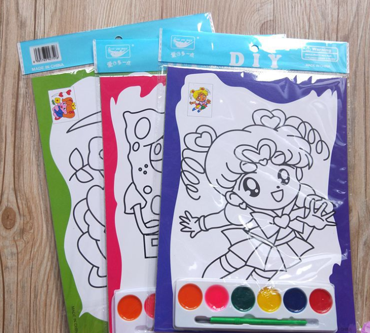 One-yuan 6-color coloring, filling, cartoon doodling, DIY painting, children's painting wholesale details Picture