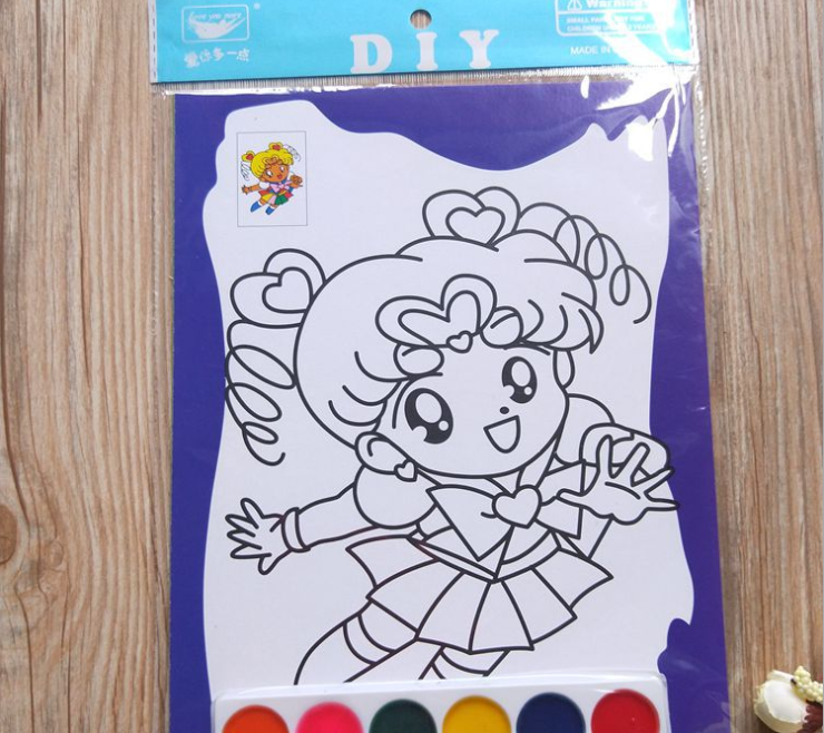 One-yuan 6-color coloring, filling, cartoon doodling, DIY painting, children's painting wholesale full figure