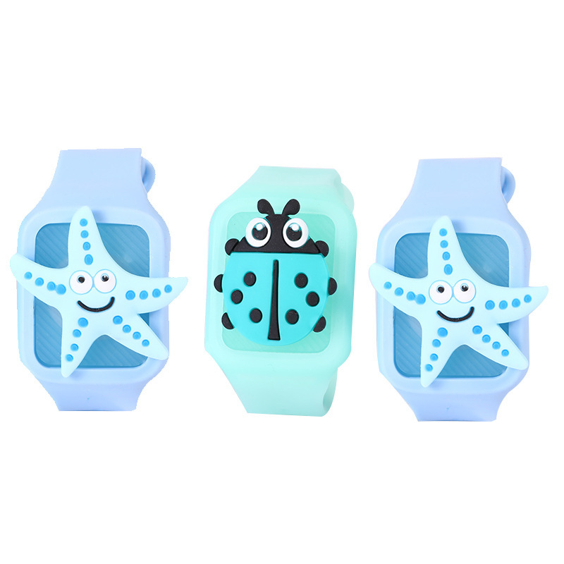 New best-selling mosquito repellent wristbands are selling well at street stalls. Customized children's solid-state street vending flashlight-emitting mosquito repellent watches Item Picture