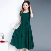 2020 new summer high-end waist-cinching, slimming and youthful mid-length round-neck plus-size women's dress for export Specification image