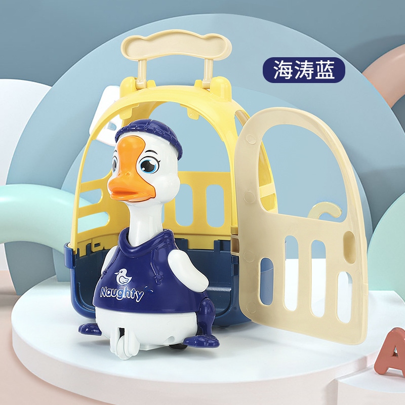 The new best-selling children's press cute little duck inertial rebound bike with sliding house and baby walking toys are selling well Item Picture