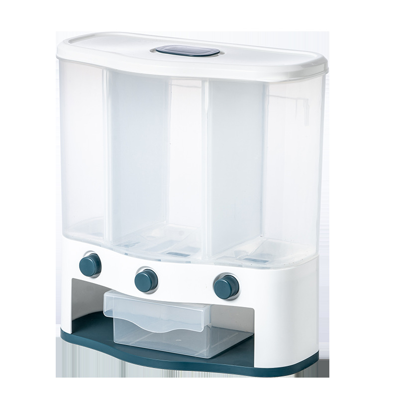 Household Rice Storage Bucket, Moisture-Proof And Insect-Proof, Storage And Classification, Five-Grain And Miscellaneous Grain Tank, Wall-Mounted Rice Storage Box, Multi-Functional Compartment-Sealed Item Picture