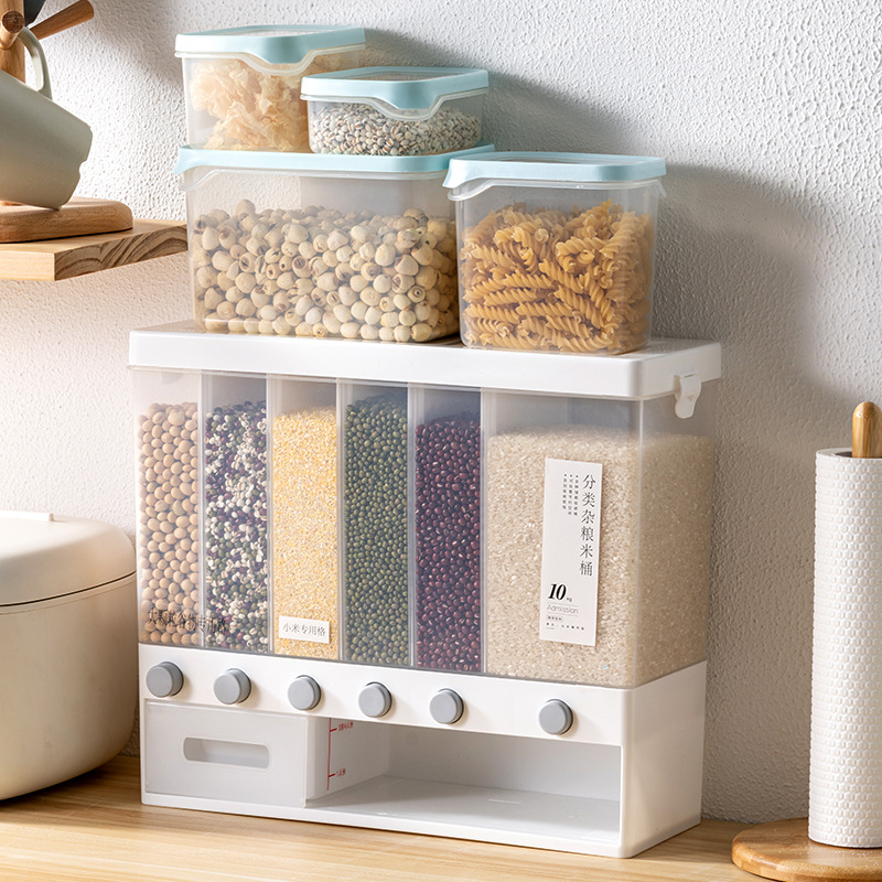 A 20-Jin Sealed, Insect-Proof And Moisture-Proof Multi-Functional Rice Bucket For Household Use, A Kitchen Classified And Separated Rice Storage Box For Grains And Cereals