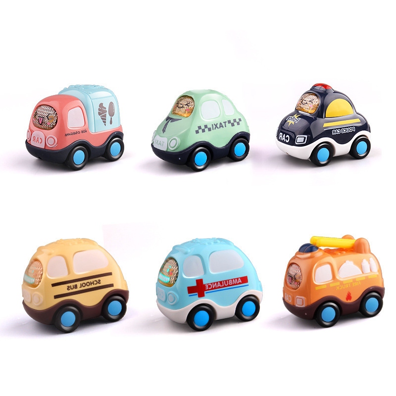 Baby sound and light inertial durable car sound and light mini engineering vehicle Fire engine Police car set Toy boy Item Picture