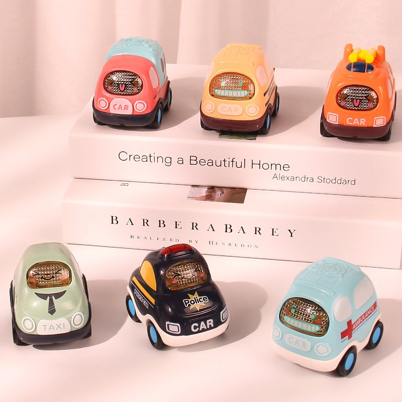 Baby sound and light inertial durable car sound and light mini engineering vehicle Fire engine Police car set Toy boy full figure