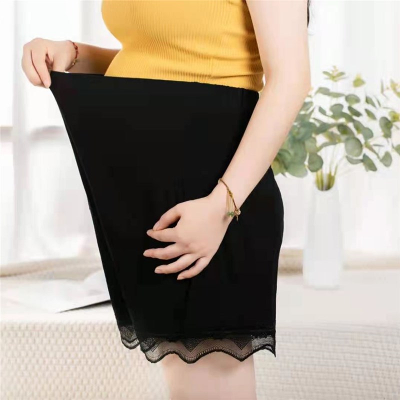 2021孕妇时尚安全裤夏季打底裤时尚新款三分裤莫代尔防走光蕾丝边