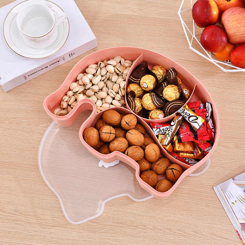 Fashionable And Creative Elephant Fruit Plate For Storing Dried Fruits And Snacks. Creative Home Fruit Box Storage Box For The Living Room Application Scenario