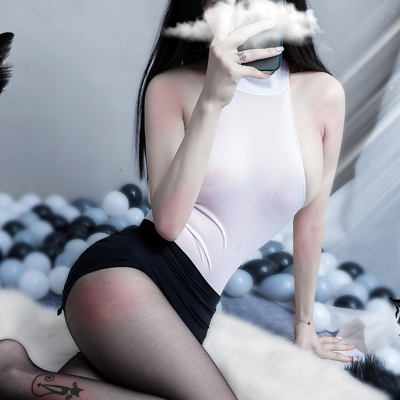网红新品 情趣内衣 制服诱惑 免脱连体内裤氨纶裙 诱惑品