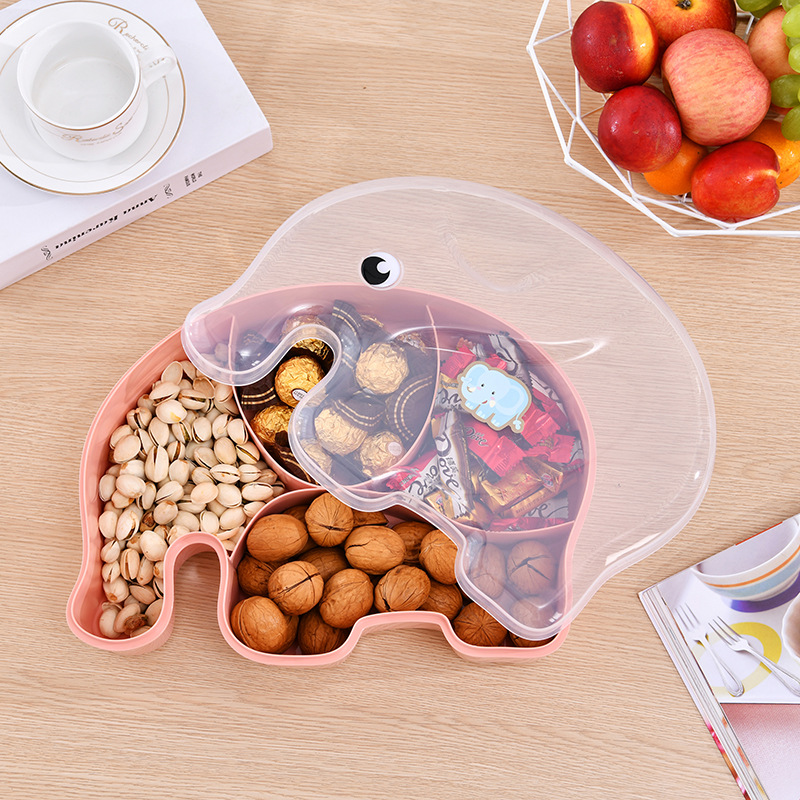 Fashionable And Creative Elephant Fruit Plate For Storing Dried Fruits And Snacks. Creative Home Fruit Box Storage Box For The Living Room Specification drawing