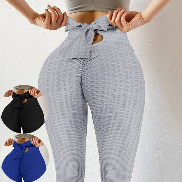New women's bowknot bubble pants, leggings and large-sized hip-lifting sportswear on AliExpress Europe and America are sold directly by the manufacturer