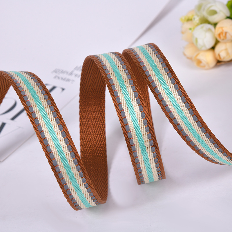 Imitation Nylon Double Letter-Grain Intercolor Reflective Stripe Webbing Case Handbag With Imitation Nylon Webbing Custom Item Picture