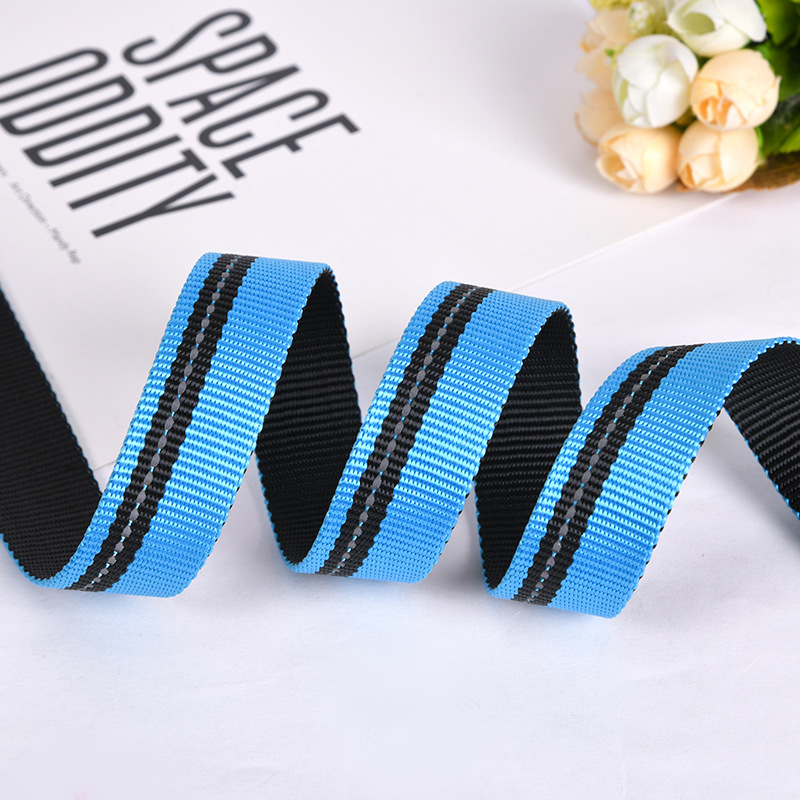 Imitation Nylon Intercolored Reflective Strip Webbed Outdoor Pet Leash Hanging Belt Pet Belt Clothing Shoes Webbed Wholesale Specification drawing