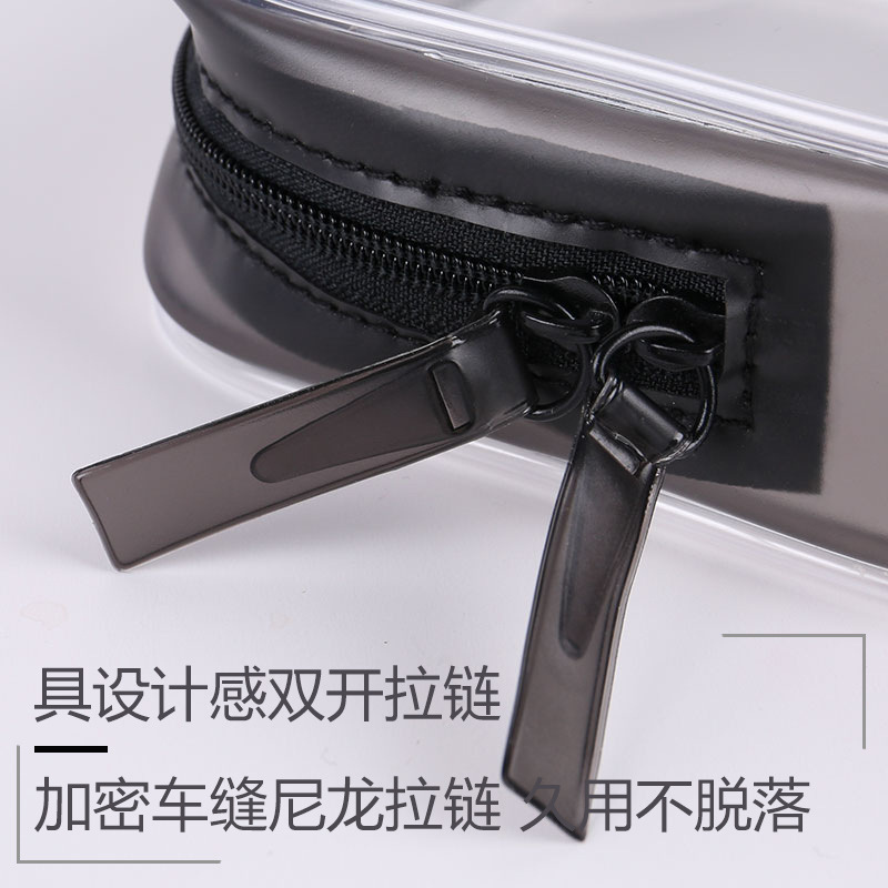 Customized products: makeup brush packaging bags, toiletry bags, storage horizontal waterproof pvc three-dimensional transparent bags, zipper bags Application Scenario