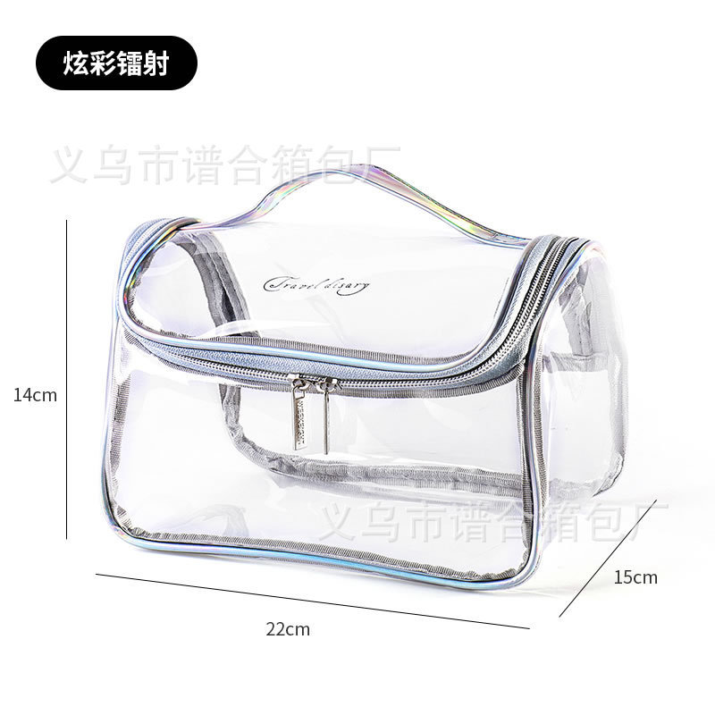 Popular transparent, simple, waterproof, large-capacity fitness toiletry bag, bath bag, ins storage bag, portable makeup bag Item Picture