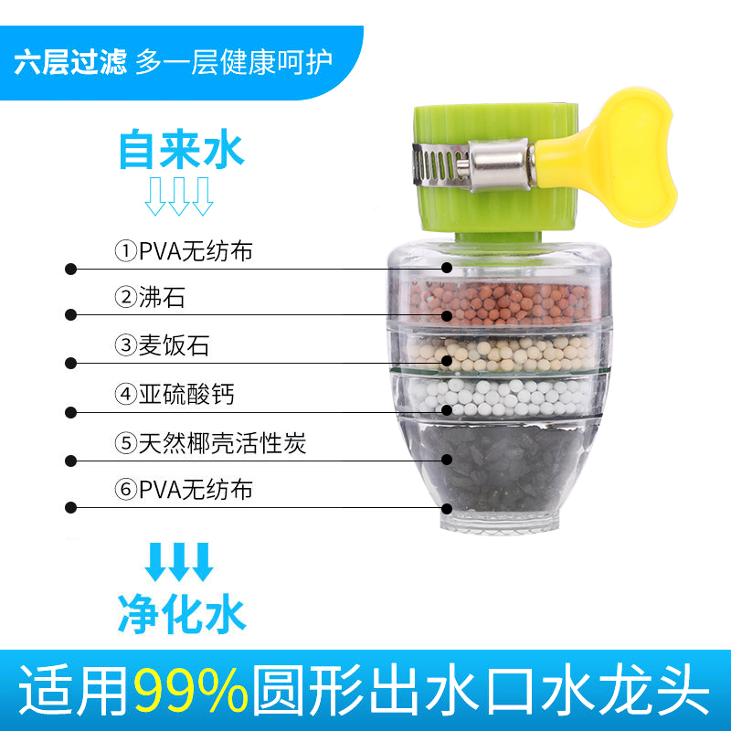 Sunshine Department Store's six-layer filter faucet, household water pipe purifier, kitchen shower head, splash-proof water purification details Picture