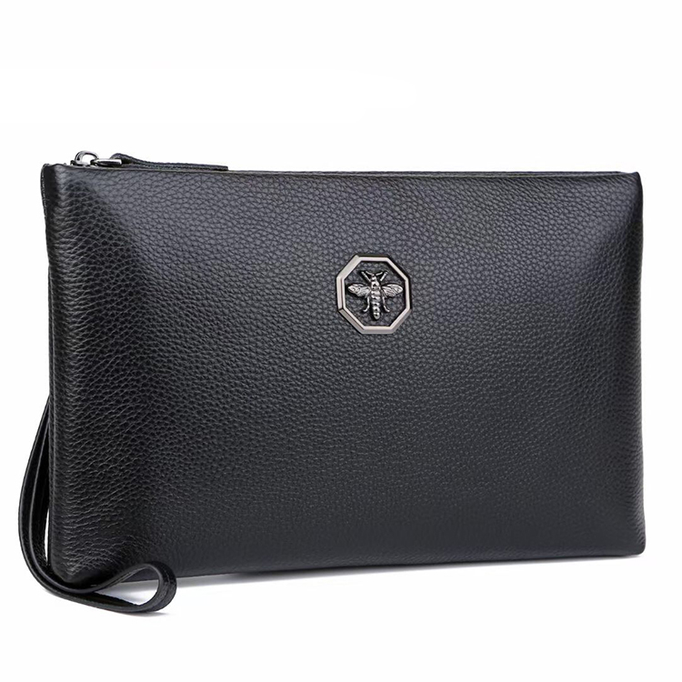 Wallet Men's Envelope Long Zippered hand Grab Bag leather bag