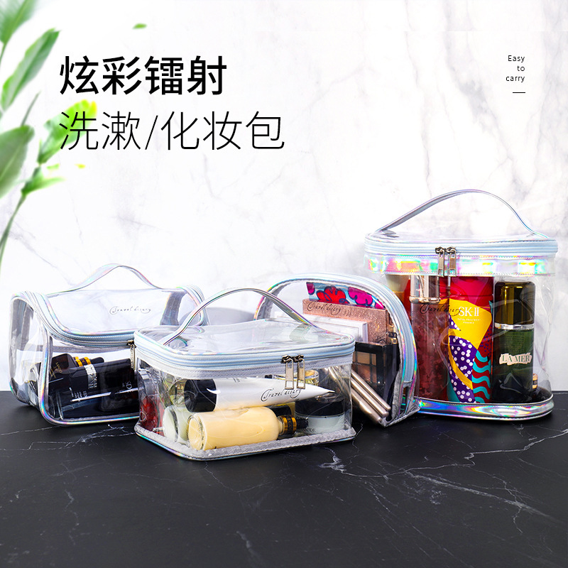 Popular transparent, simple, waterproof, large-capacity fitness toiletry bag, bath bag, ins storage bag, portable makeup bag Specification image