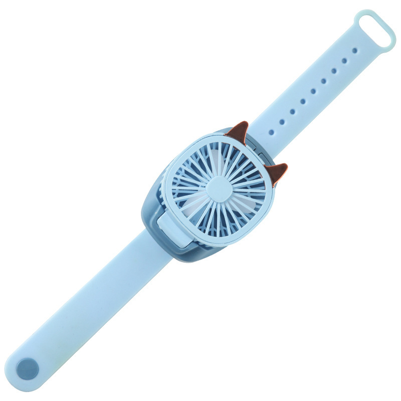Upgraded second-generation watch charging small fan, usb cartoon pocket fan, foldable and detachable, wholesale from street stalls Item Picture