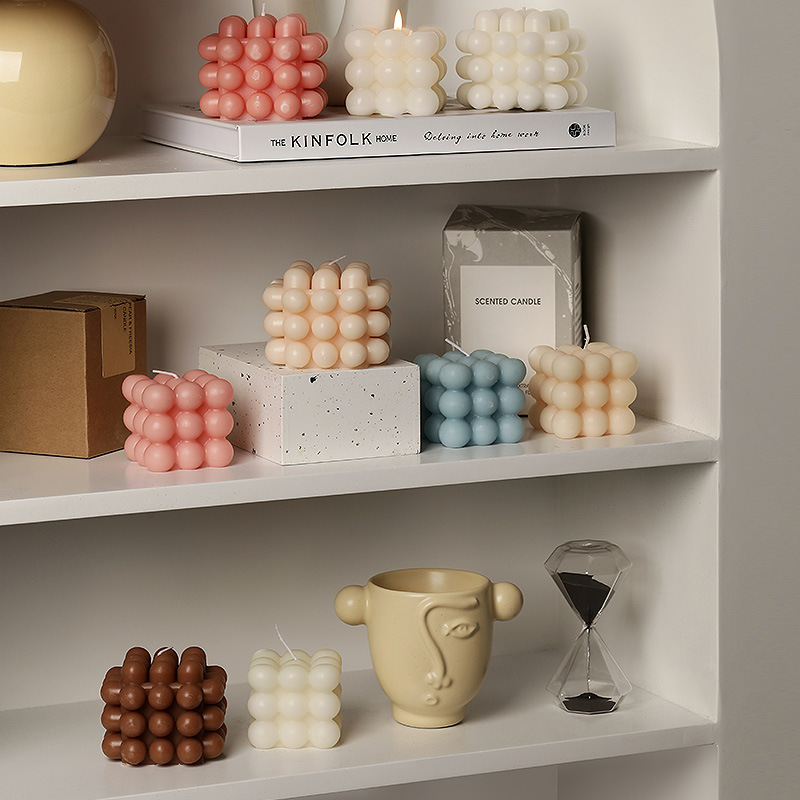 Nordic InS-style scented candles, creative geometric shaped home decoration small ornaments, home living room and bedroom fragrances details Picture