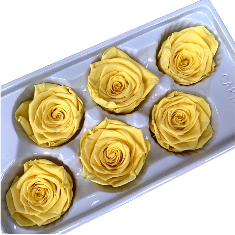 Special Grade A 5.5-6cm everlasting rose preserved flower gift box with grass for birthday and Valentine's Day gifts Item Picture