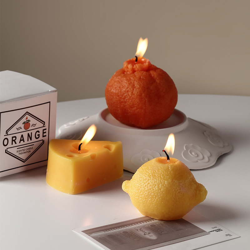 北欧ins网红丑橘水果香薰蜡烛家用烛光晚餐浪漫香氛拍照装饰