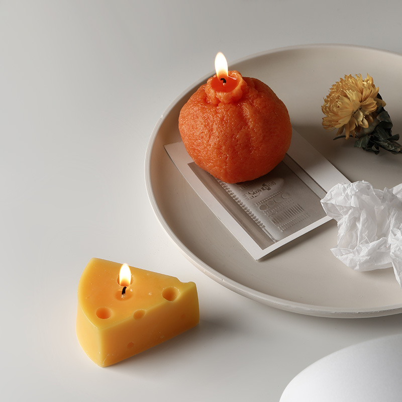 Nordic Instagram influencer ugly orange fruit-scented candle for home candlelight dinner, romantic fragrance, photo decoration details Picture
