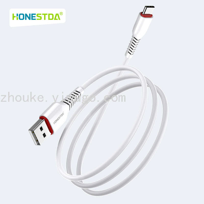 HONESTDA 一体成型USB手机充电线适用安卓type-c苹果快充5A数据线详情图5