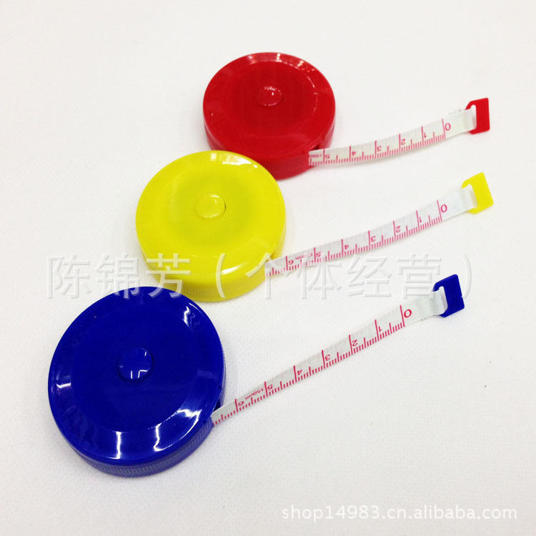 厂家直销 热销彩色1.5m伸缩卷尺 皮尺 量衣尺