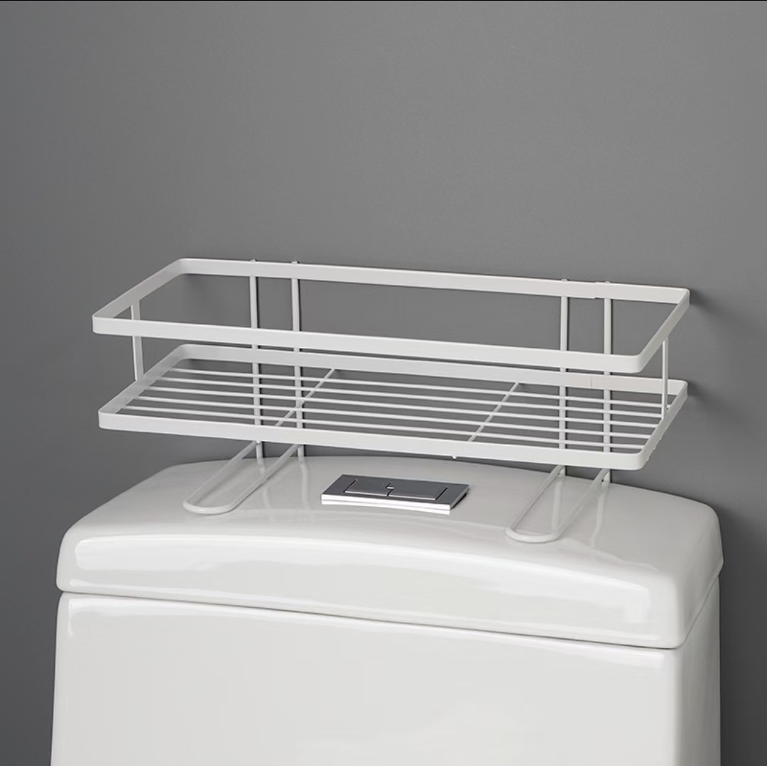 A multi-functional wall-mounted washbasin and toilet storage rack above the toilet rack Specification image