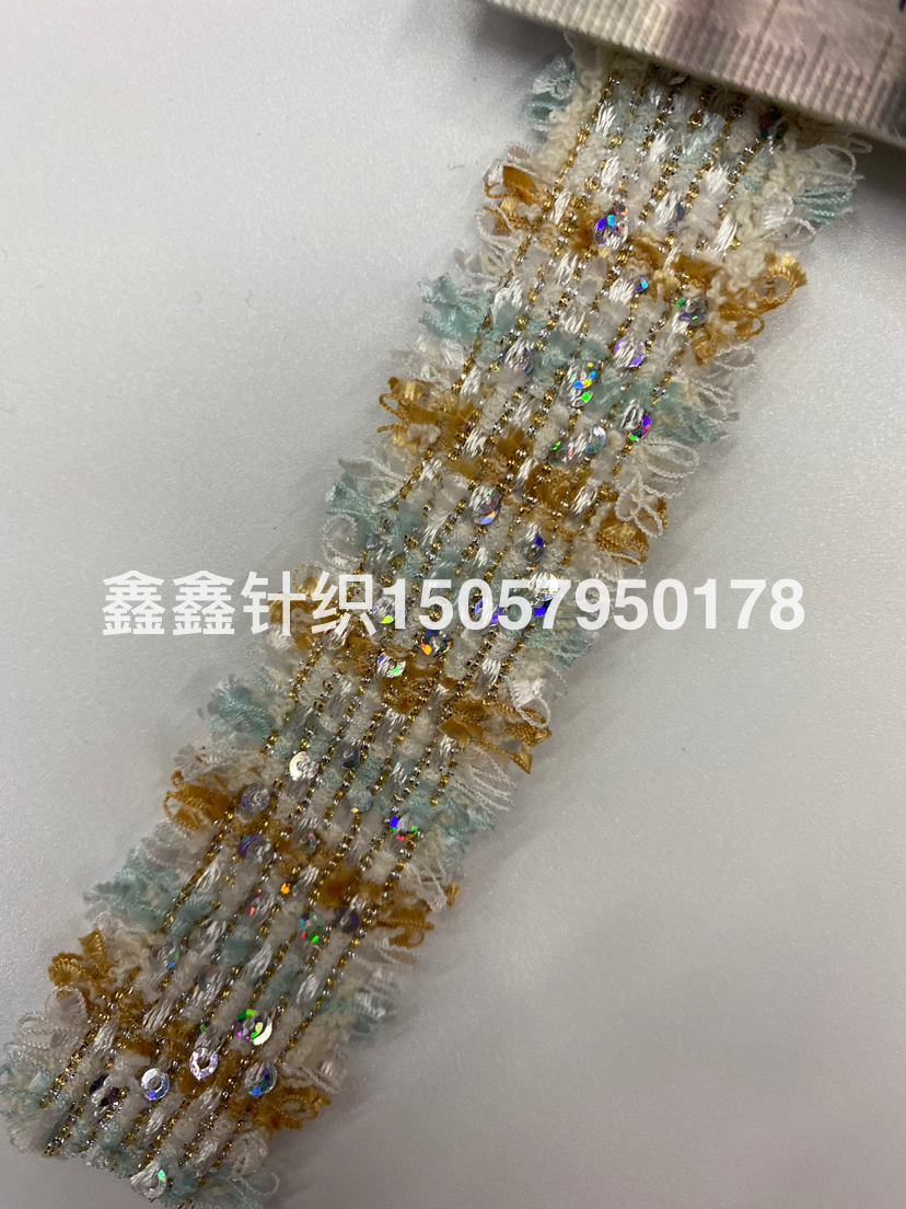 Sequined webbing lace in color, 3 cm wide, factory direct sales