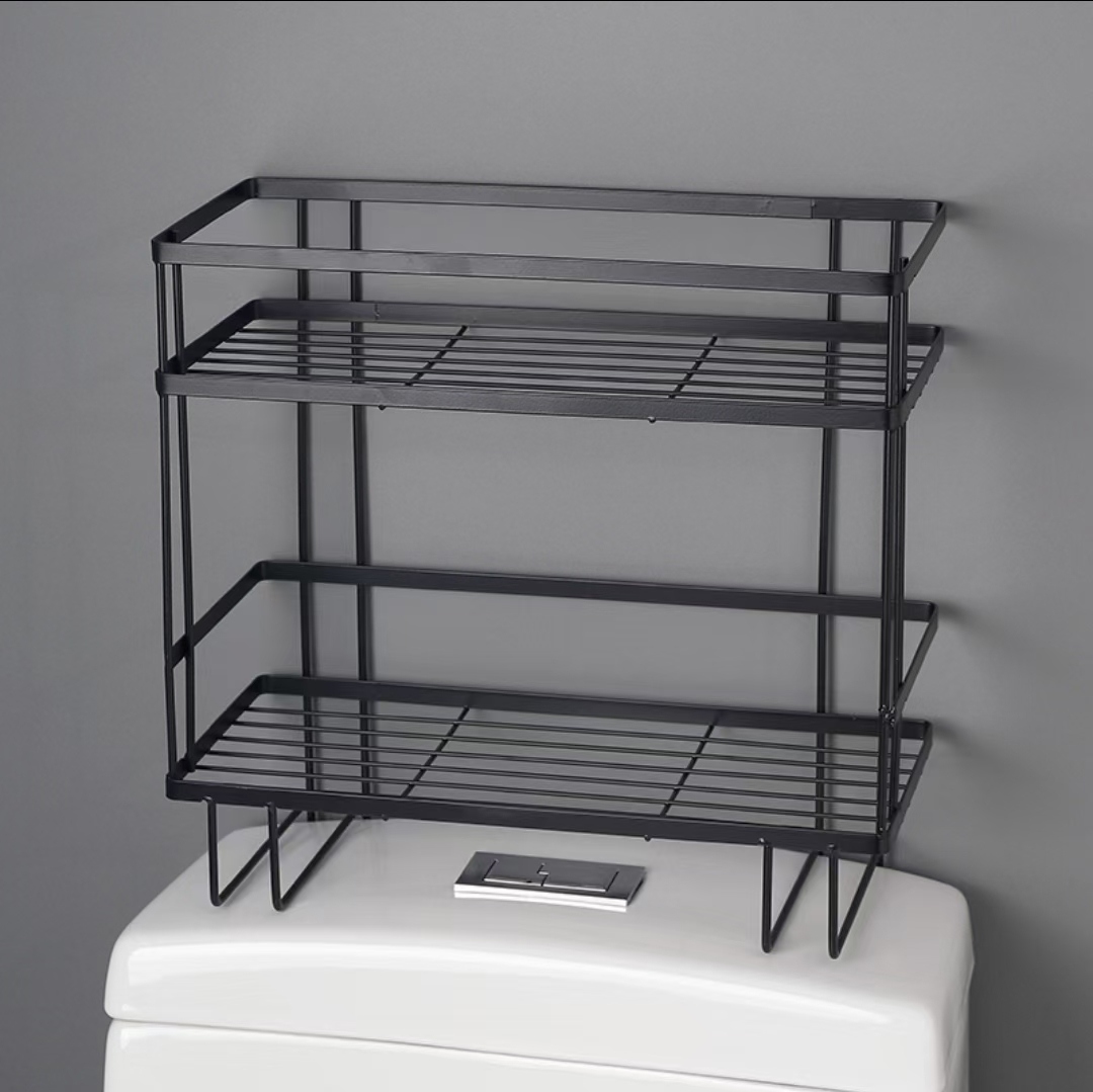 A multi-functional wall-mounted washbasin and toilet storage rack above the toilet rack Item Picture