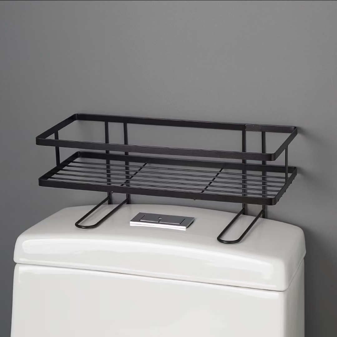 A multi-functional wall-mounted washbasin and toilet storage rack above the toilet rack details Picture