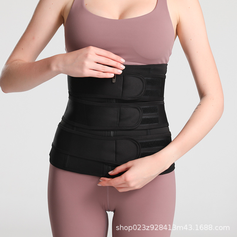 European and American court three-belt Velcro for abdominal and waist tightening, adjustable body shaping, waist sealing, sweat relief, chest support and belt tightening Specification image