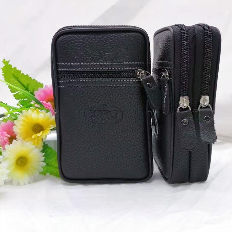 L2221 vertical three-flap waist bag, multi-functional vertical mobile phone bag, men's waist bag, hanging bag, Yiwu, diverse Item Picture