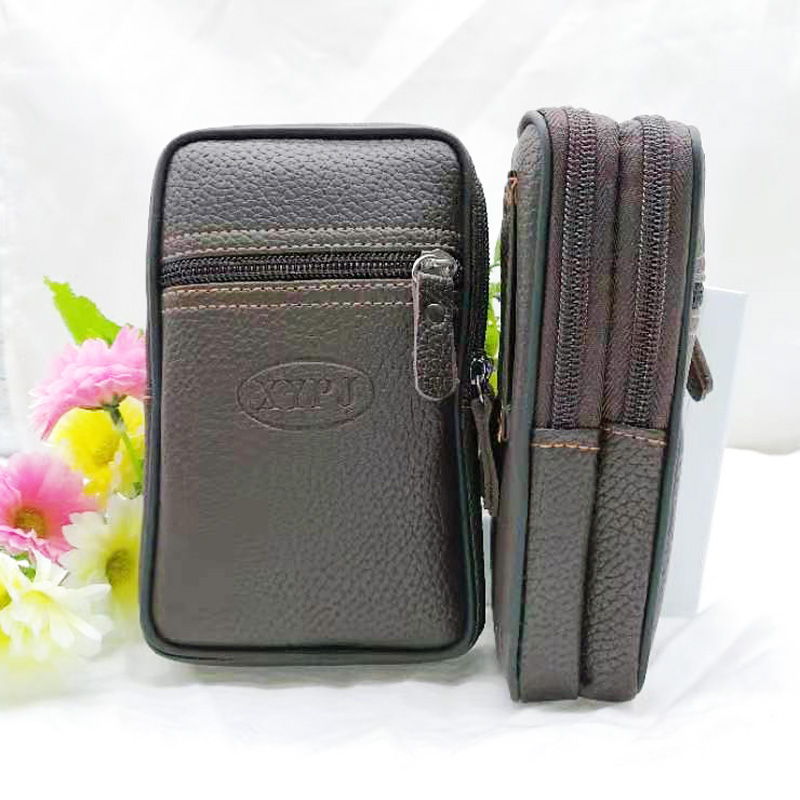 L2221 vertical three-flap waist bag, multi-functional vertical mobile phone bag, men's waist bag, hanging bag, Yiwu, diverse Specification image