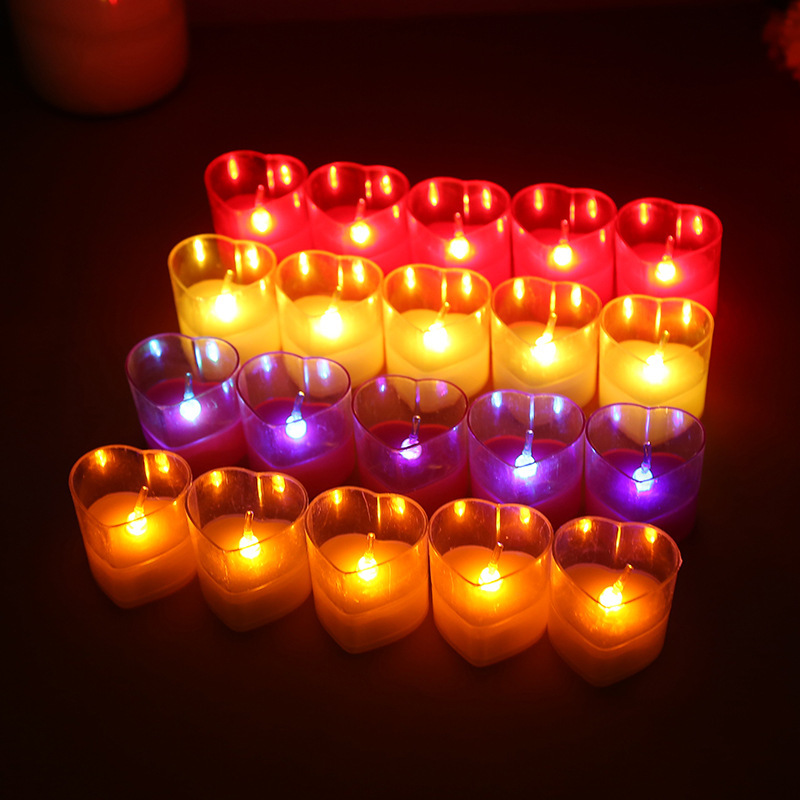LED heart-shaped electronic candle lamp, heart-shaped candle decorative handicrafts and ornaments Specification image